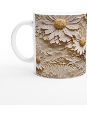 Papatya Düşleri 3D Çiçekli Kupa Bardak