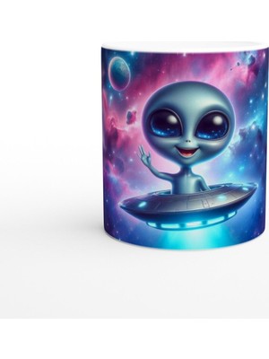 Dost Canlısı Uzaylı Temalı Çocuklara Özel Baskılı Kupa Bardak