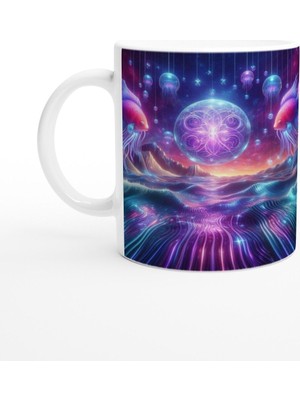 Balık Burcu Baskılı Kahve Kupası - Astral Denizaltı Dünyası Vs1