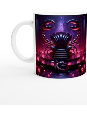 Akrep Burcu Baskılı Kahve Kupası - Galaktik Taht Odası Temalı Vs2