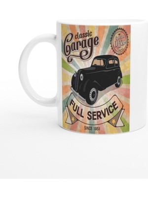 Retro Full Service Garage Kupa Bardak