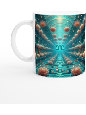 Başak Burcu Baskılı Kahve Kupası - Astral Denizaltı Dünyası Vs1