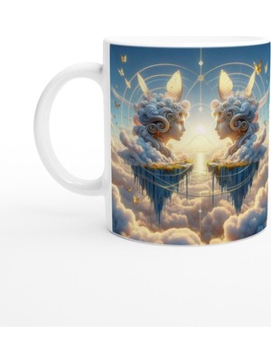 Ikizler Burcu Baskılı Kahve Kupası - Elementsel Doğa Krallığı Temalı Vs3