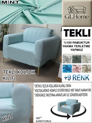 %100 Pamuk Petek Kumaş Tekli Komple Giydirme Tekli & Berjer , Bohem, Porto, Vb. Model Koltuk Kılıfı