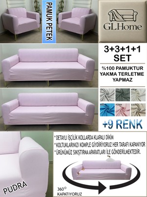 %100 Pamuk Petek Kumaş  3+3+1+1 Komple Giydirme Kanepe&çekyat, Bohem, Porto, Vb. Model Koltuk Kılıfı