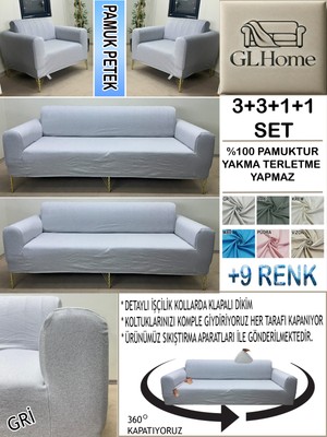 %100 Pamuk Petek Kumaş  3+3+1+1 Komple Giydirme Kanepe&çekyat, Bohem, Porto, Vb. Model Koltuk Kılıfı