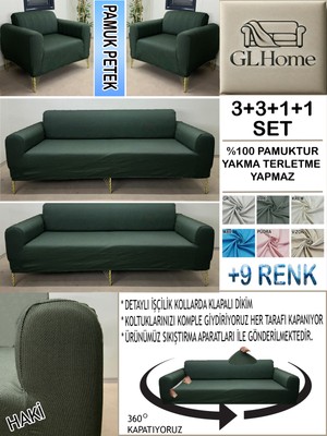 %100 Pamuk Petek Kumaş  3+3+1+1 Komple Giydirme Kanepe&çekyat, Bohem, Porto, Vb. Model Koltuk Kılıfı