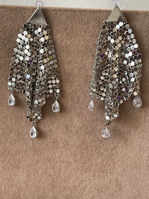 Aida Jewelss Pullu Damla Zirkon Taşlı Abiye Özel Tasarım Parlak Abiye Küpe