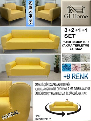 %100 Pamuk Petek Kumaş 3+2+1+1 Komple Giydirme Kanepe&çekyat, Bohem, Porto, Vb. Model Koltuk Kılıfı