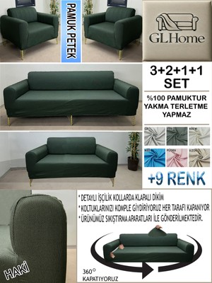 %100 Pamuk Petek Kumaş 3+2+1+1 Komple Giydirme Kanepe&çekyat, Bohem, Porto, Vb. Model Koltuk Kılıfı