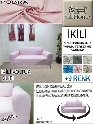 %100 Pamuk Petek Kumaş Çift Kişilik Komple Giydirme 2'li Kanepe, Bohem,porto, Vb Model Koltuk Kılıfı