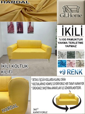 %100 Pamuk Petek Kumaş Çift Kişilik Komple Giydirme 2'li Kanepe, Bohem,porto, Vb Model Koltuk Kılıfı
