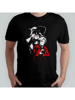 Pixxa Fullmetal Alchemist Unisex %100 Pamuklu Bisiklet Yaka T-Shirt Model 6