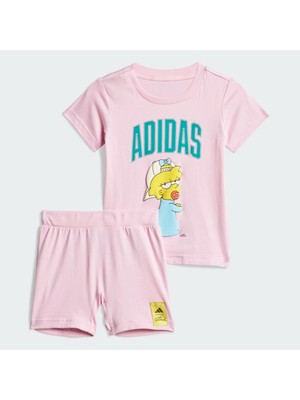Adidas The Simpons Çocuk Eşofman Takımı Pembe Normal Kesim Rahat Tasarım 98 cm