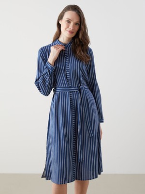 Lc Waikiki Yeni Sezon Cizgili Poplin Kadin Gomlek Elbise - S5EM97Z8