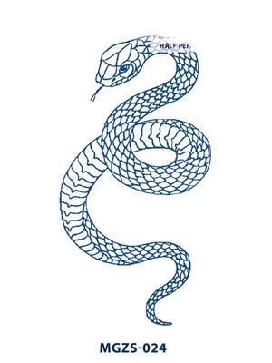Tattoo MGZS-024 Yarı Kalıcı Kobra Yılanı Desen Dövme