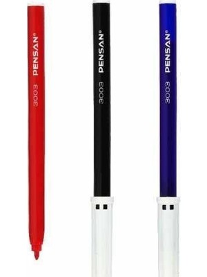 Pensan 3003 Kırmızı Ofis Tipi Keçeli Kalem 10'lu Kutu 2.0 mm Uçlu Uzun Yazma Kapasitesi