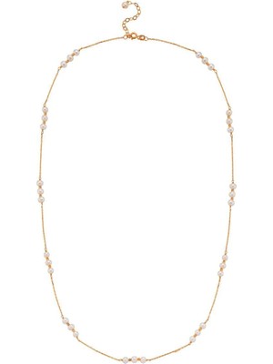 Birinci 14 Ayar Altın 4 mm Üç Doğal İncili Dorika Toplu Kolye