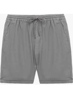 Keten Pamuk Karışımlı Cep Detaylı Beli Bağcıklı Şort