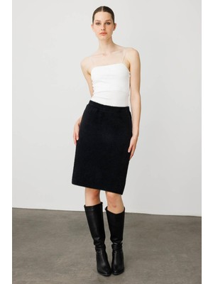 Kadın Triko Kısa Etek Siyah