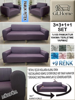 %100 Pamuk Petek Kumaş  3+3+1+1 Komple Giydirme Kanepe&çekyat, Bohem, Porto, Vb. Model Koltuk Kılıfı
