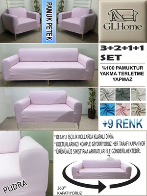 %100 Pamuk Petek Kumaş 3+2+1+1 Komple Giydirme Kanepe&çekyat, Bohem, Porto, Vb. Model Koltuk Kılıfı