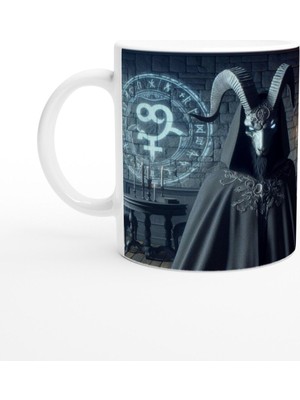 Oğlak Burcu Baskılı Kahve Kupası - Zodyak Maskeli Balo Vs2