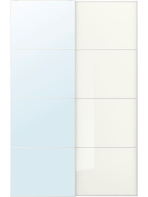 Sürgü Kapak, Beyaz Cam-Ayna, 150X236 cm