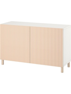 Dolap Kombinasyonu, Beyaz-Huş Kaplama, 120X42X74 Cm, Bjorkovıken