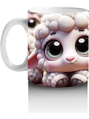 Çocuklara Sütü Sevdiren Pamuk Yünü Kuzu Kupa Bardak