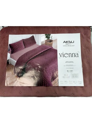 Aksu Soft Vienna Çift Kişilik Yatak Örtüsü Seti (220X240)-MÜRDÜM