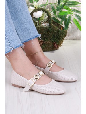 Fort 01-513 Soft Toka Detaylı Şık Ev Iş Ofis Rahat Günlük Ayakkabı Kadın Babet