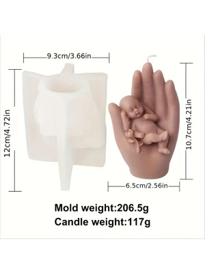 El Tutuşu Bebek Mum Silikon Kalıbı - Aromaterapi Dekoru Için 3D Kabartmalı Silikon Kalıp