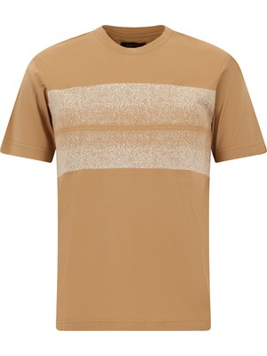 Abdullah Kiğılı Bisiklet Yaka Slim Fit Dar Kesim Desenli Merserize Pamuk T-shirt