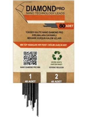 Uni Nano Diamond Pro 2b 0,5 Kalem Ucu Yedeği Refill 80 Li 1 Adet