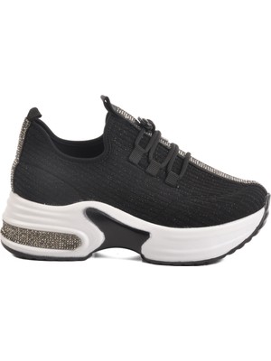 Siyah Beyaz Anorak Kadın Sneaker 702322 Z