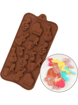 Müzik Aleti Çikolata Kalıbı Şeker Kalıbı - Çeşitli Müzik Aleti Pasta Kalıbı Silikon Kalıp