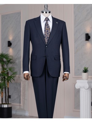 Regular Fit 6 Drop Ceket Pantolon Takım Elbise Lacivert T14393