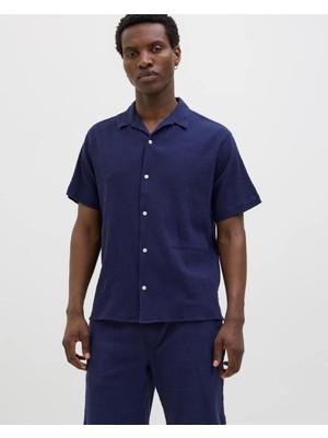 Jack&jones 12286189 Jordıa Structure Resort Kısa Kol Erkek Gomlek
