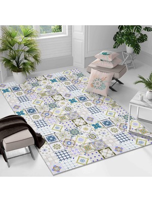 Kaymaz Taban Yıkanabilir Halı – Mutfak, Salon, Yatak Odası Için Modern Dijital Baskı Halı