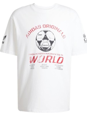 Adidas Beyaz Erkek   T-Shirt 90S Ftbl Tee JX3065