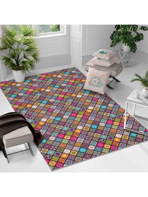 Kaymaz Taban Yıkanabilir Halı – Mutfak, Salon, Yatak Odası Için Modern Dijital Baskı Halı