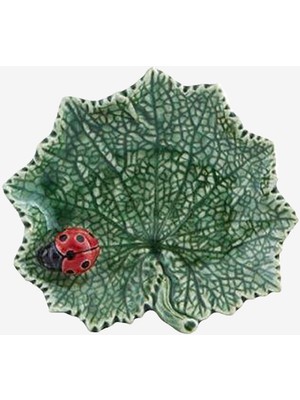 Bordallo Pinheiro Countryside Leaves Yeşil Seramik Servis Tabağı 14 Cm