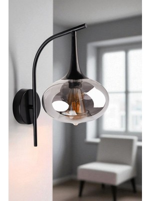 Zara Siyah Füme Camlı Aplik