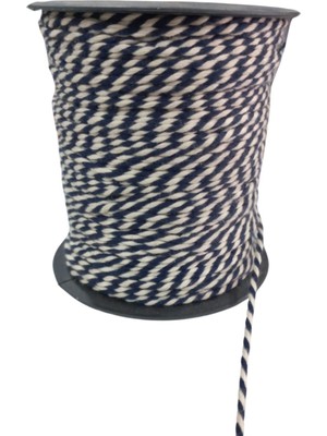 Bileklik Ipi, Hediye Paketleme Ipi, Şans, Bereket, Aşk, Şifa, Güç 5 mm Pamuk  5 Metre Lacivert