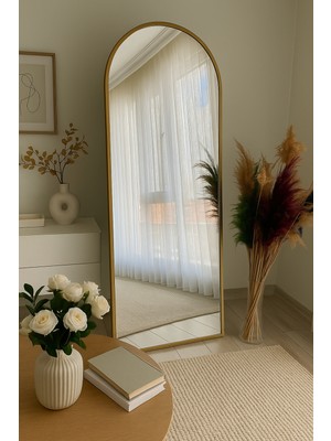 Ersan Dizayn Metal Çerçeve Gold Ayaklı Boy Aynası 65X180