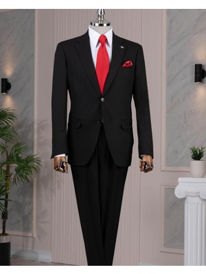 Regular Fit 6 Drop Ceket Pantolon Takım Elbise Siyah T14394
