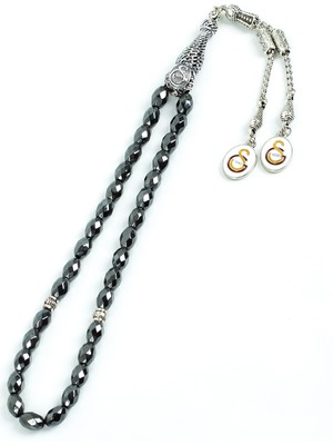 Gs Store Galatasaray Fasetli Arpa Hematit Doğal Taş Tesbih HTG2506