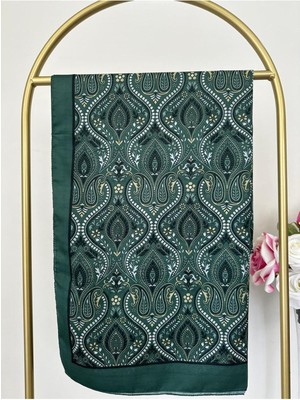 Retro Desen Pamuk Şal Yeşil