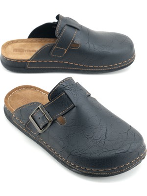 Gezer Erkek Iç Taban Hakiki Deri Tek Toka Ayarlanabilir Ev Bahçe Günlük Terlik